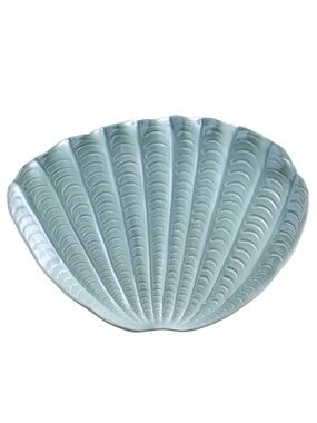 NEW Shell Figural Serving Platter Large in Iridescent Blue 🪸🌊🧜‍♀️🏖️✨